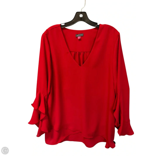 Top Long Sleeve By Vince Camuto In Red, Size: Xl