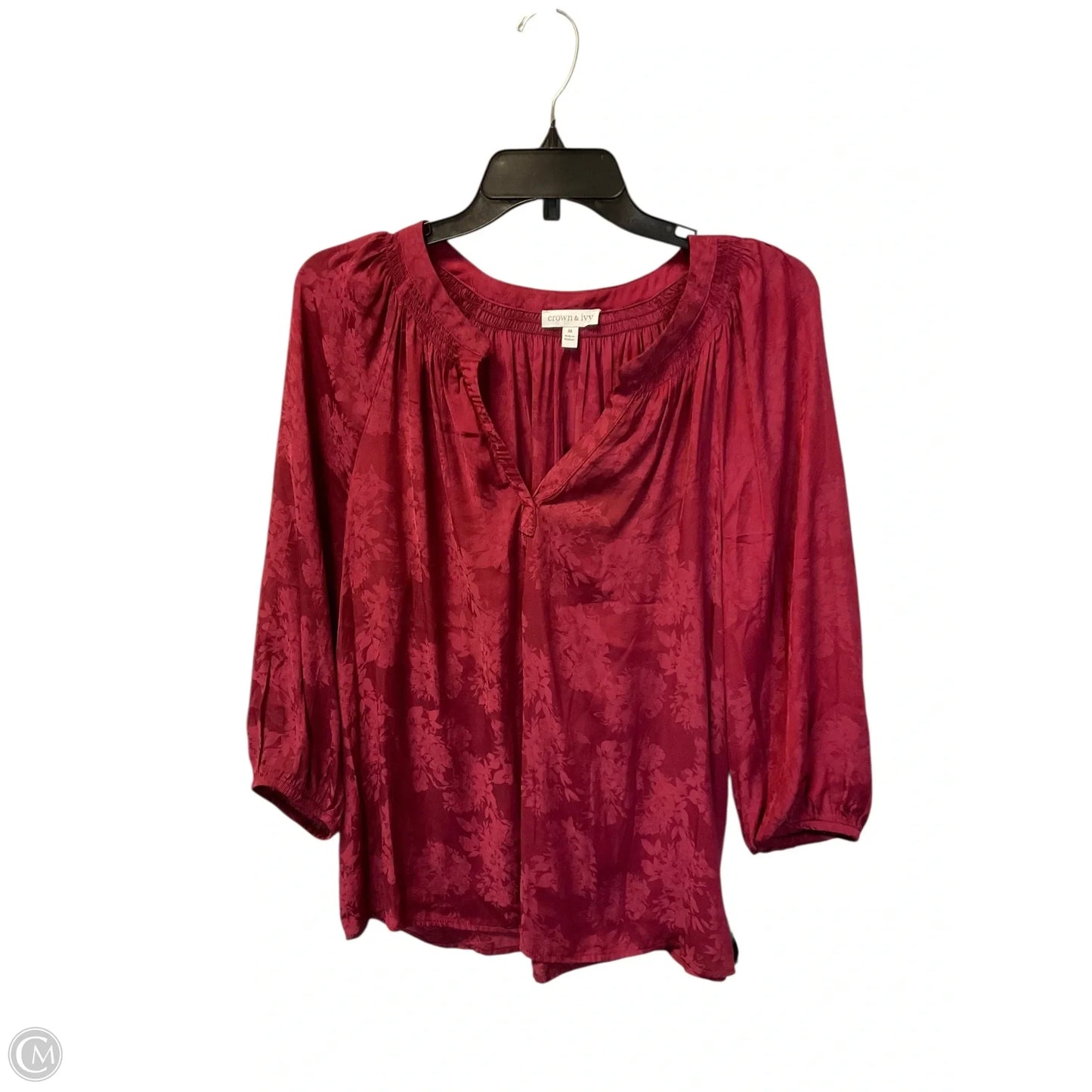 Top Long Sleeve By Crown And Ivy In Red, Size: M