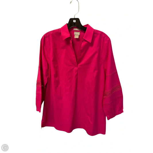 Top Long Sleeve By Chicos In Pink, Size: Xs
