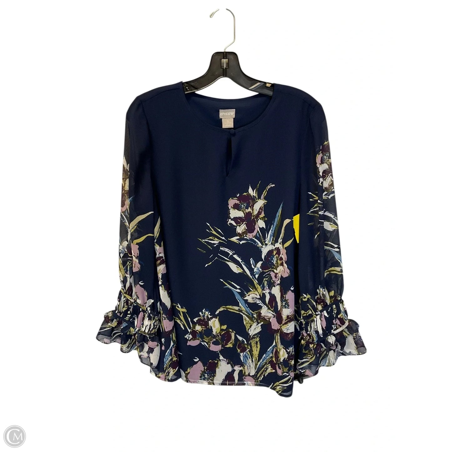 Top Long Sleeve By Chicos In Blue, Size: S