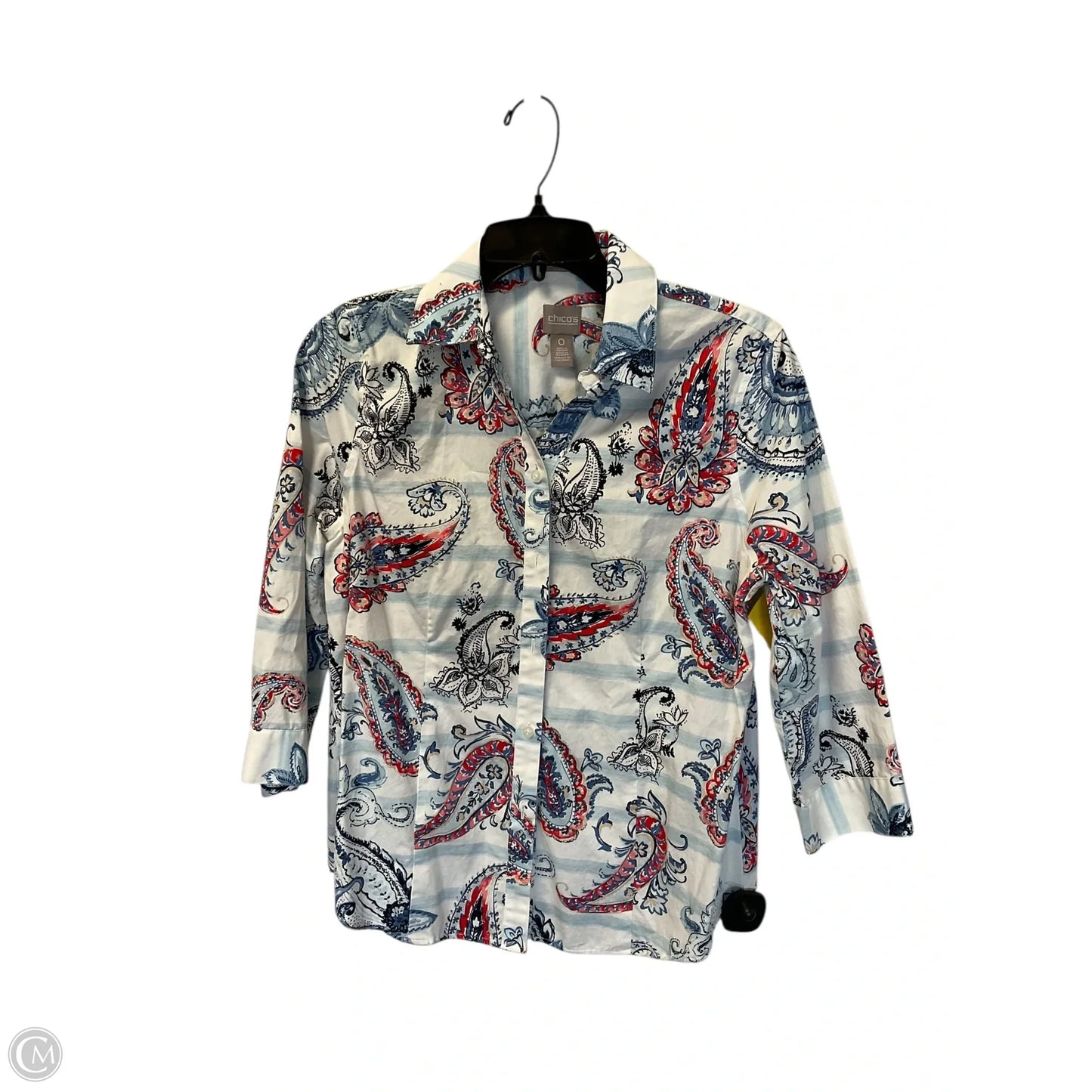 Top Long Sleeve By Chicos In Multi-colored, Size: S