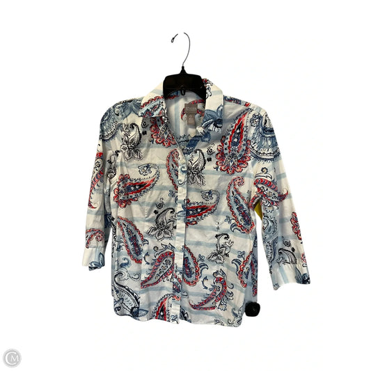 Top Long Sleeve By Chicos In Multi-colored, Size: S