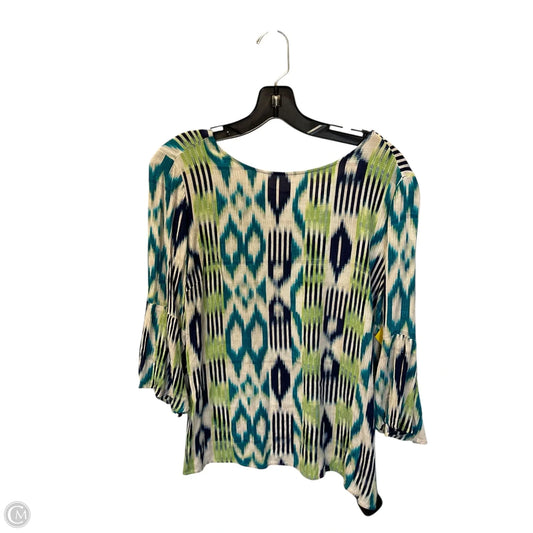 Top Long Sleeve By Chicos In Blue & Green, Size: S