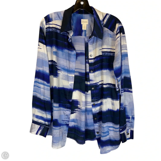 Top Long Sleeve By Chicos In Blue, Size: S