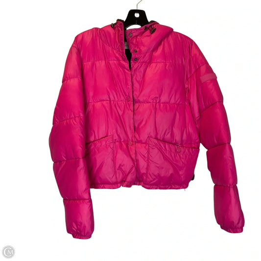 Jacket Puffer & Quilted By Calvin Klein In Pink, Size: M