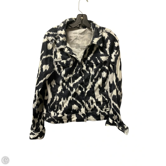 Jacket Denim By Jones New York In Black & Cream, Size: M