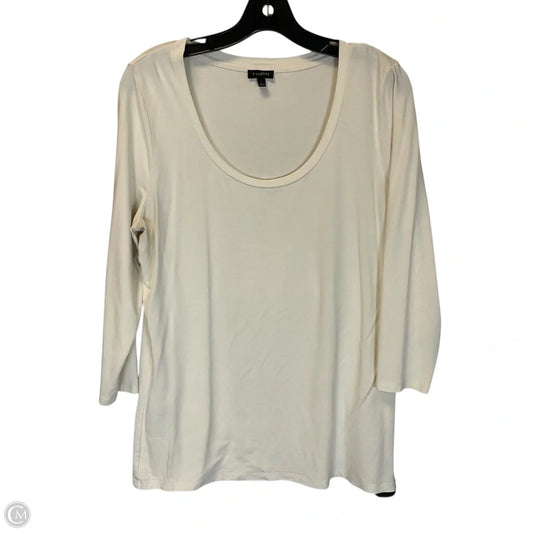Top Long Sleeve By Talbots In Cream, Size: L