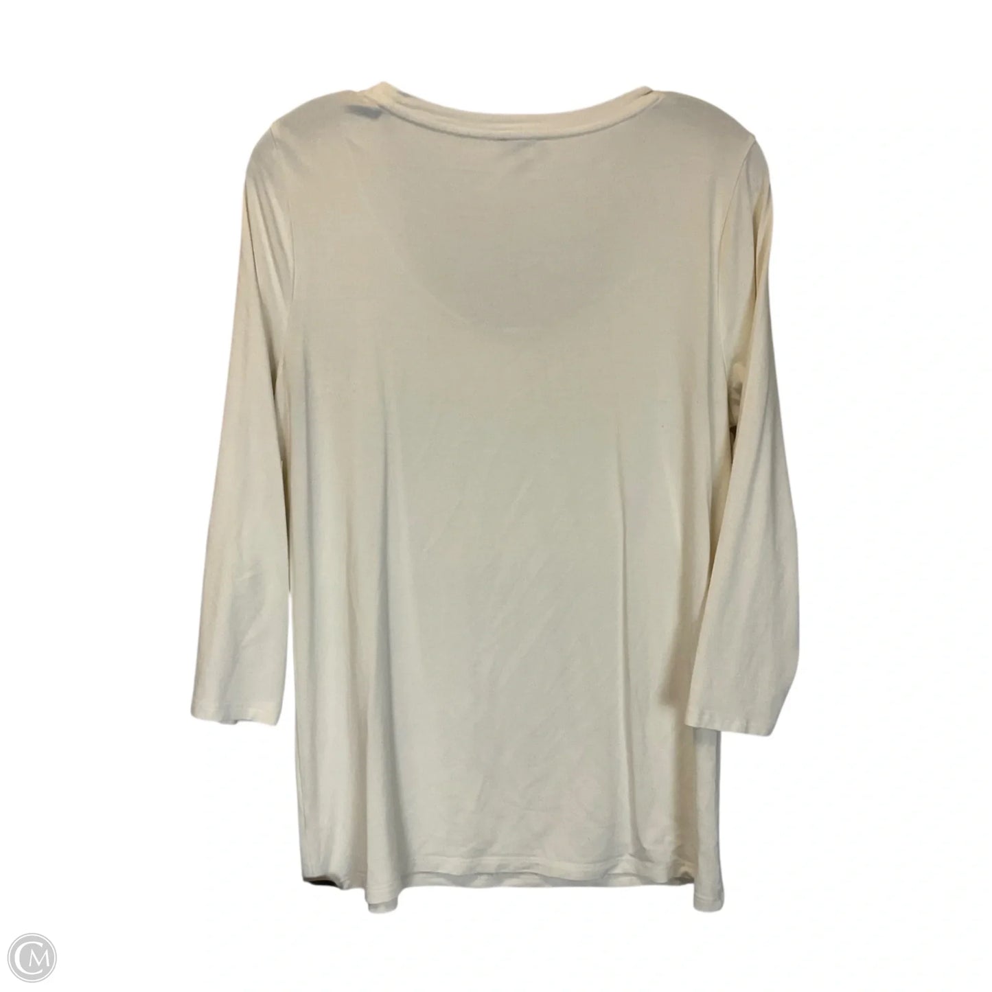 Top Long Sleeve By Talbots In Cream, Size: L