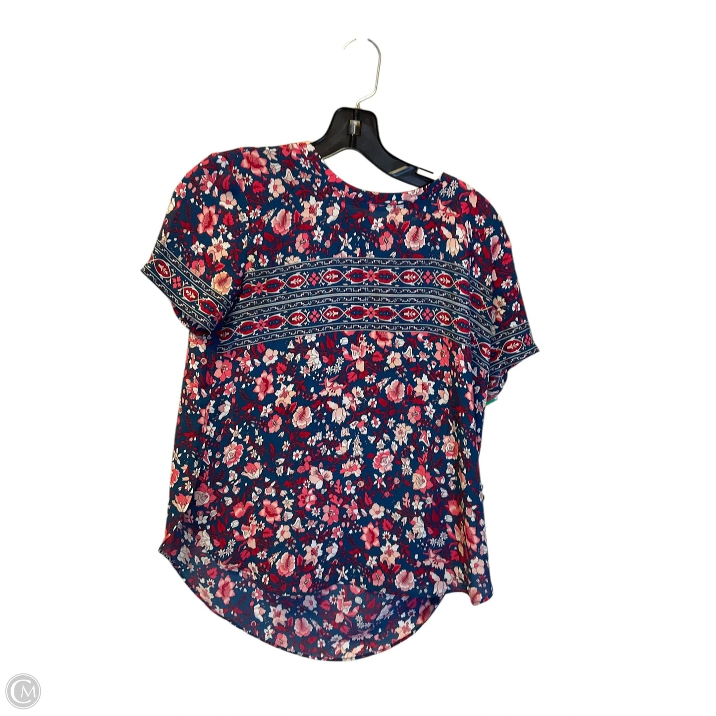 Top Short Sleeve By Loft In Blue & Red, Size: Xs