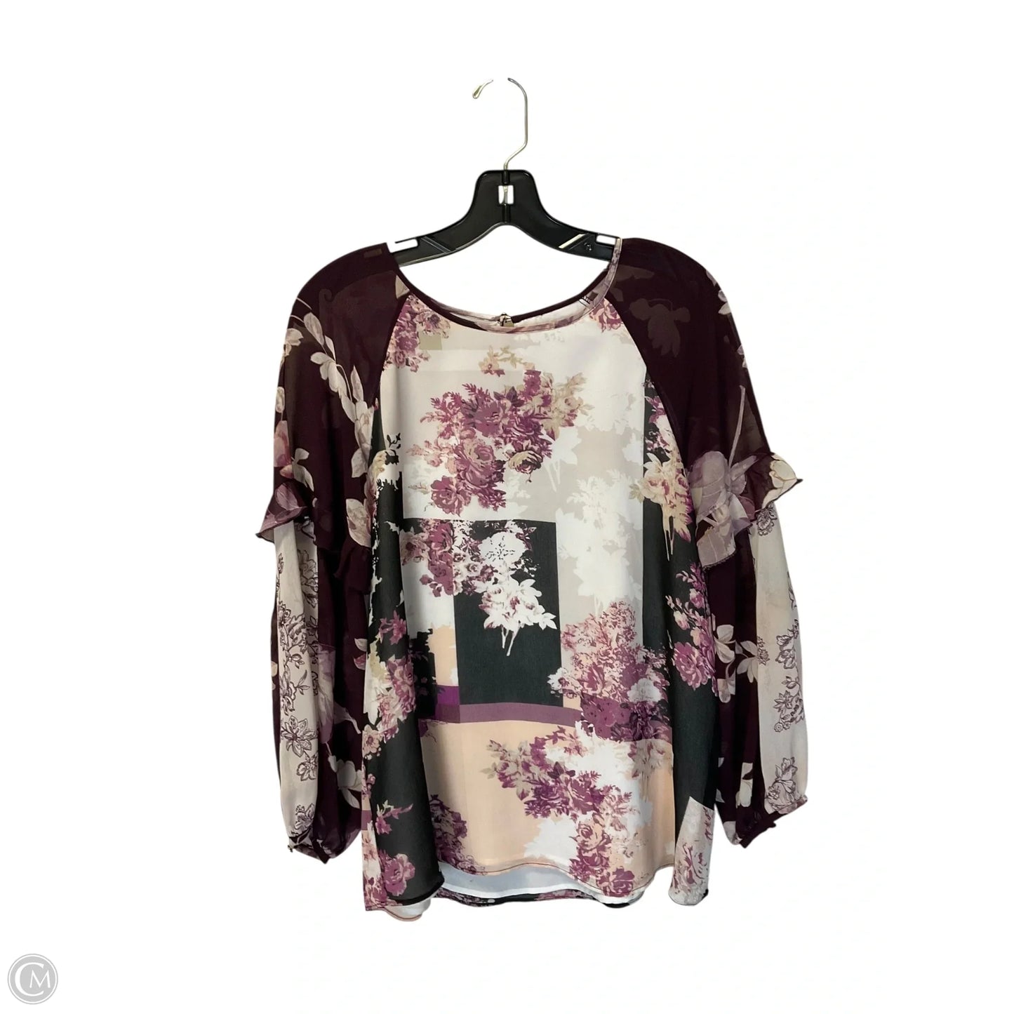 Top Long Sleeve By Calvin Klein In Purple, Size: M