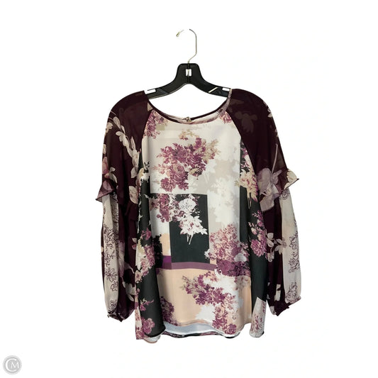 Top Long Sleeve By Calvin Klein In Purple, Size: M