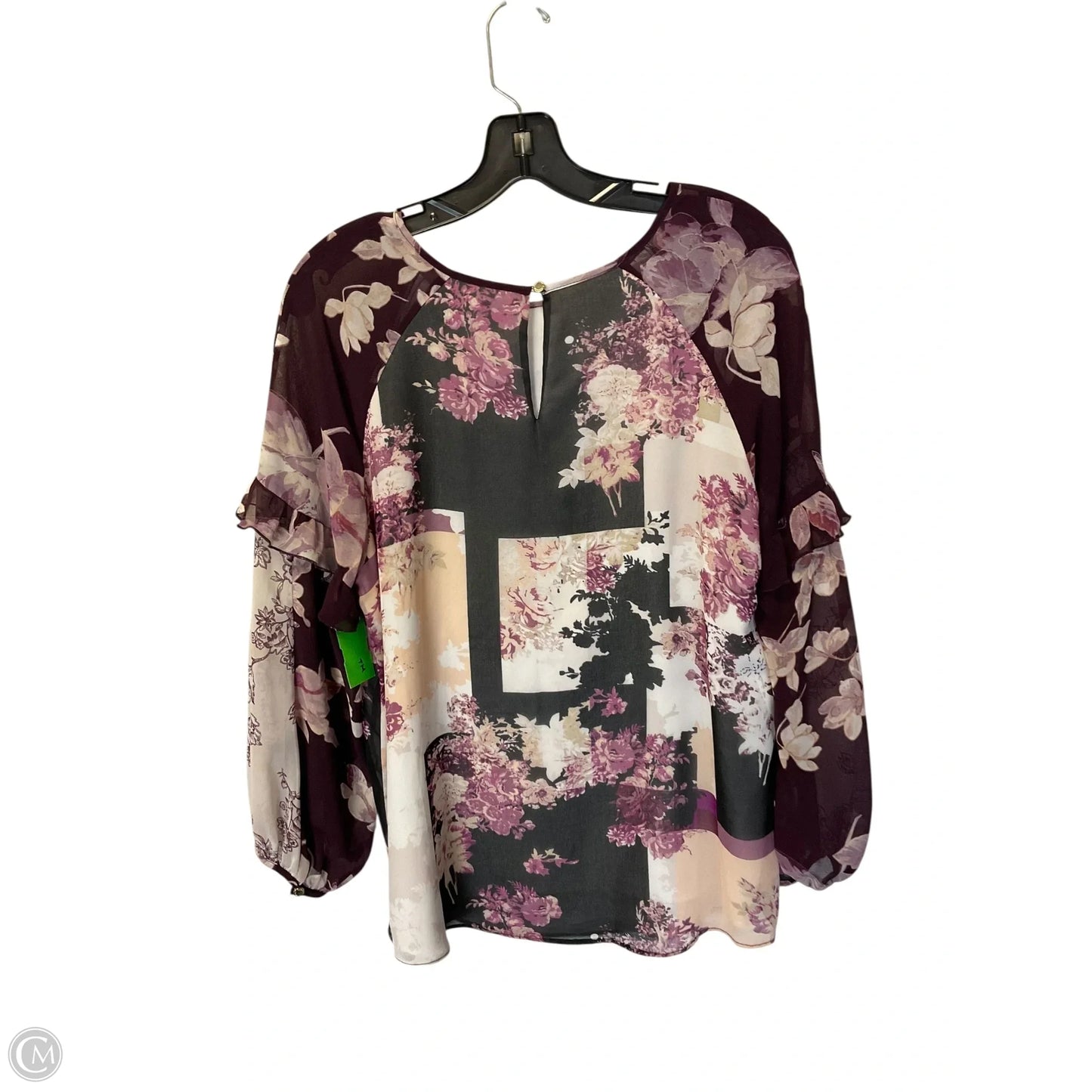 Top Long Sleeve By Calvin Klein In Purple, Size: M