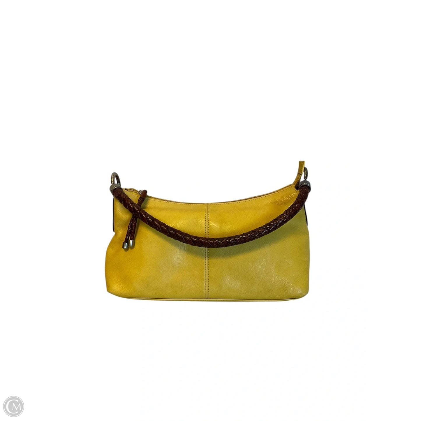 Handbag Leather By Fossil, Size: Medium