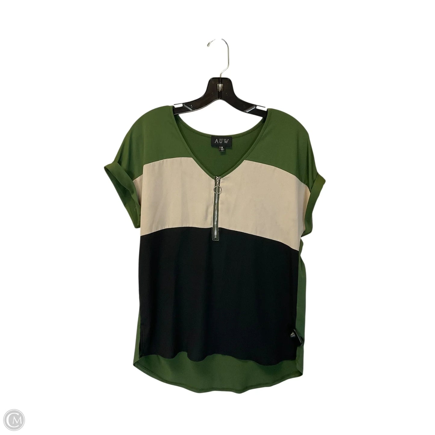 Top Short Sleeve By Auw In Green, Size: S