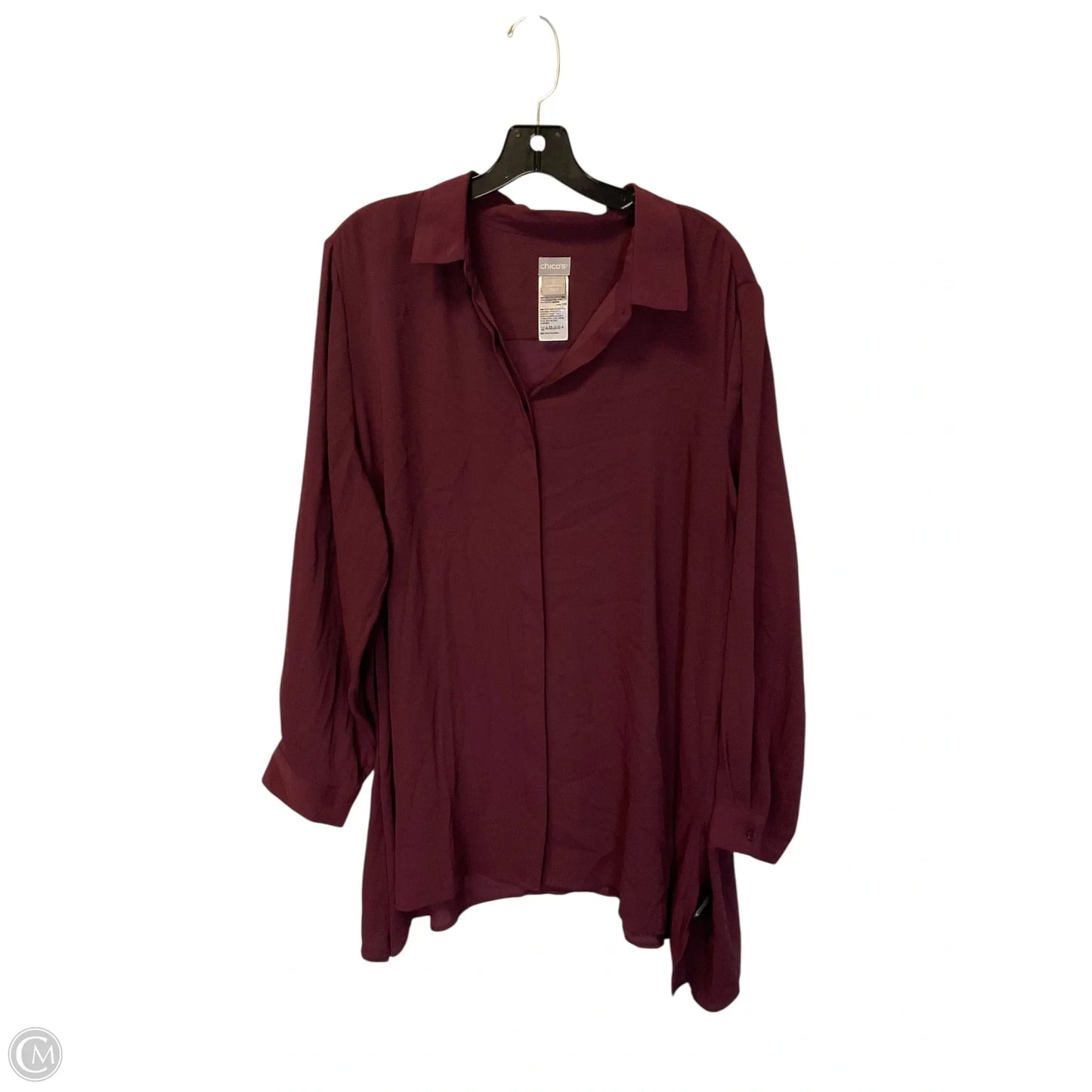 Top Long Sleeve Basic By Chicos In Red, Size: 18