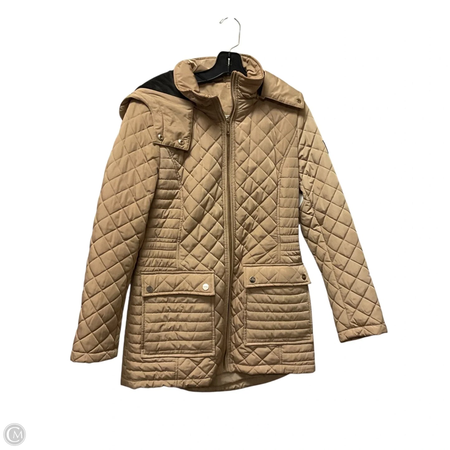 Jacket Puffer & Quilted By Calvin Klein In Brown, Size: S