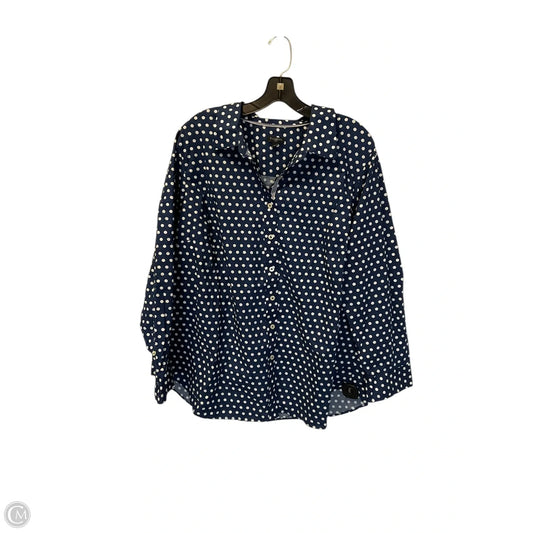 Top Long Sleeve Basic By Talbots In Polkadot Pattern, Size: 2x