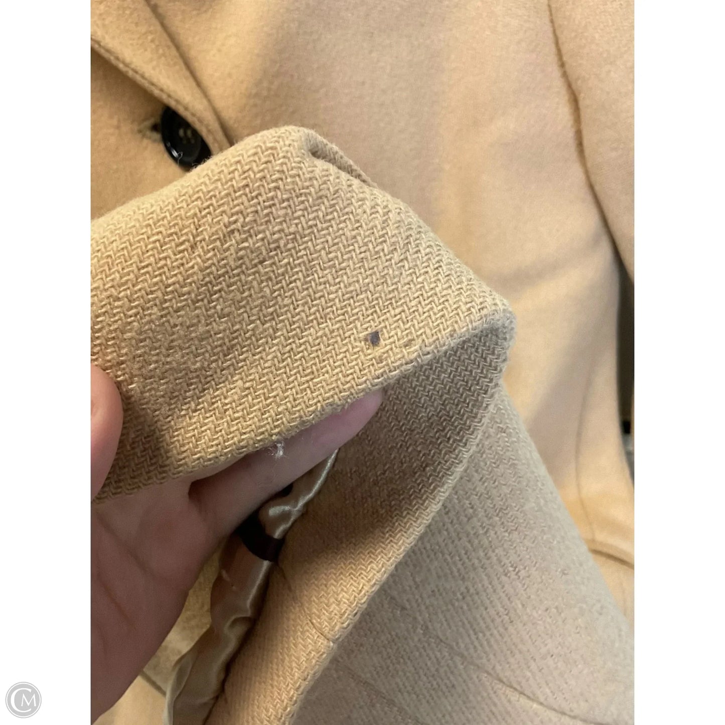 Coat Trench Coat By Calvin Klein In Tan, Size: M