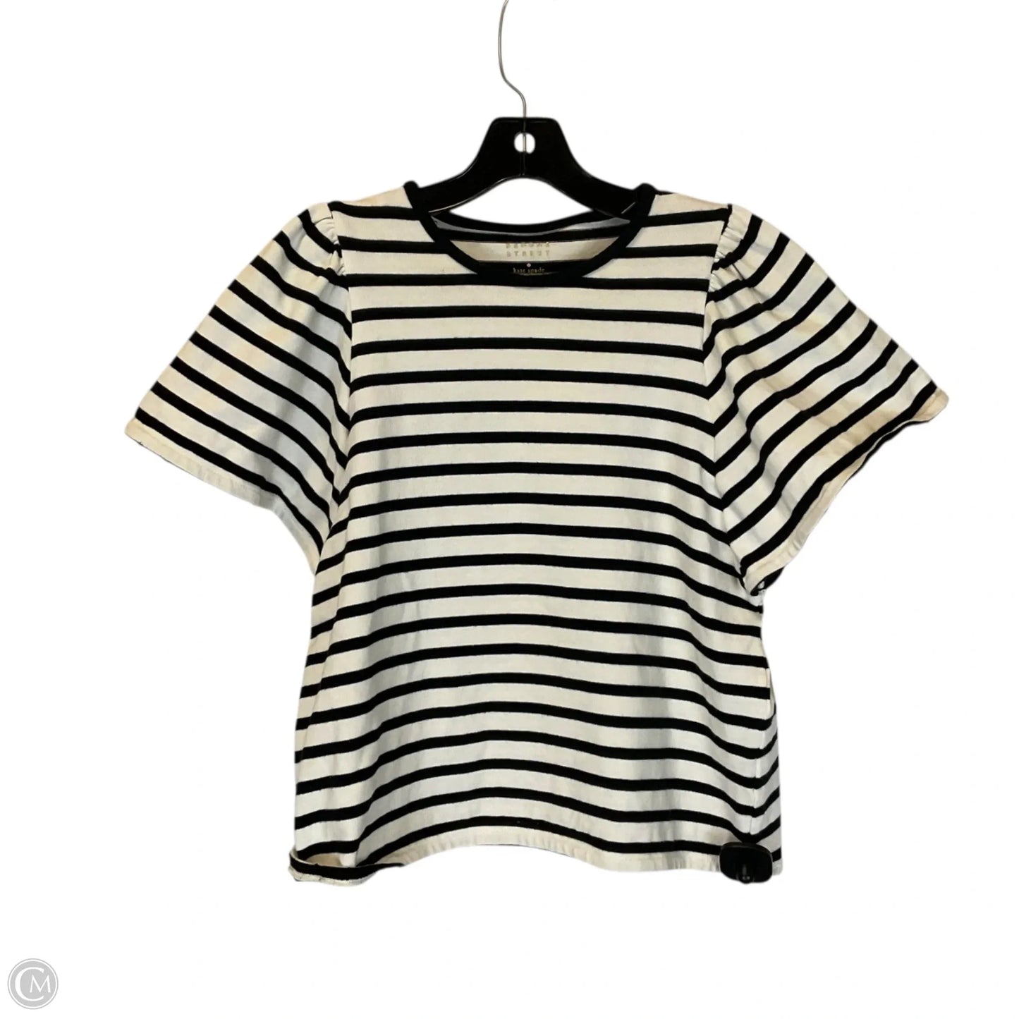 Top Short Sleeve Designer By Kate Spade In Striped Pattern, Size: S