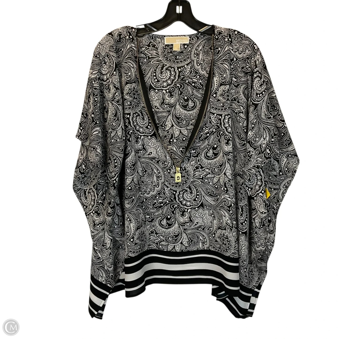 Top Short Sleeve By Michael By Michael Kors In Black & White, Size: Xl