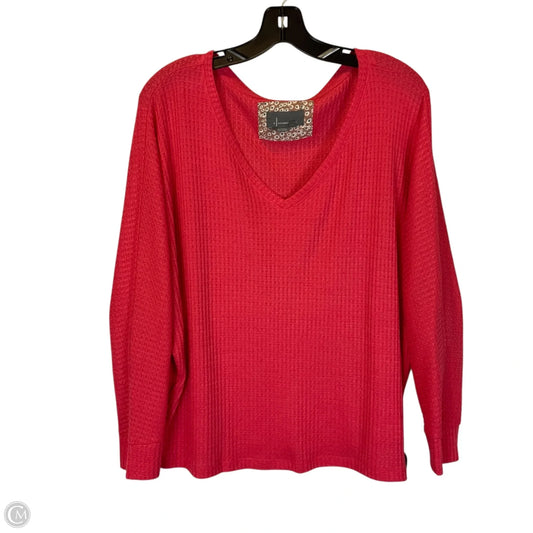 Top Long Sleeve Basic By Anthropologie In Red, Size: L