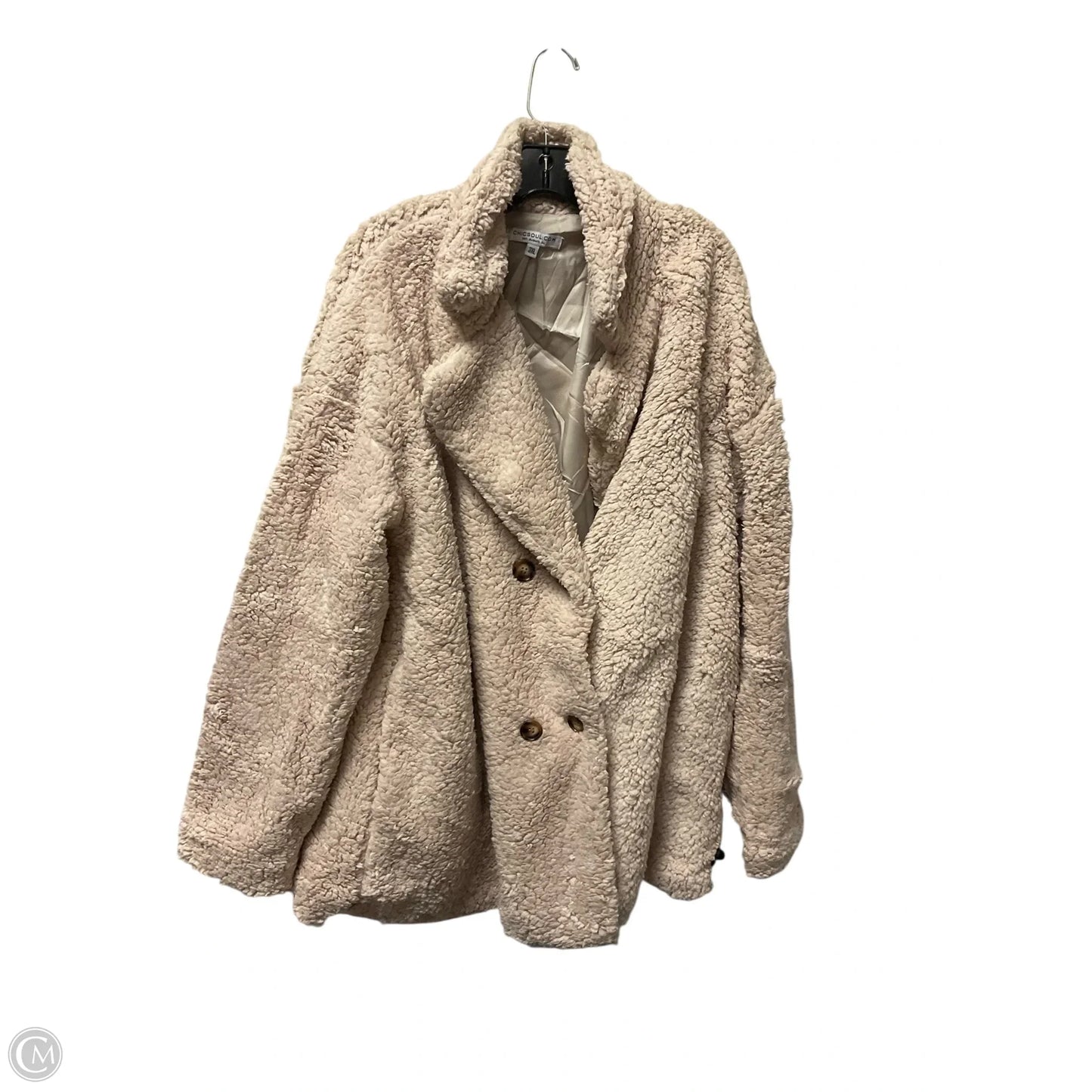 Jacket Faux Fur & Sherpa By Chicsoul In Brown, Size: 3x