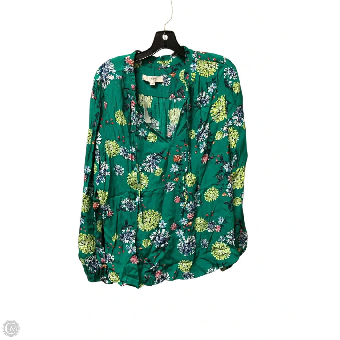 Top Long Sleeve By Loft In Green, Size: Xxl