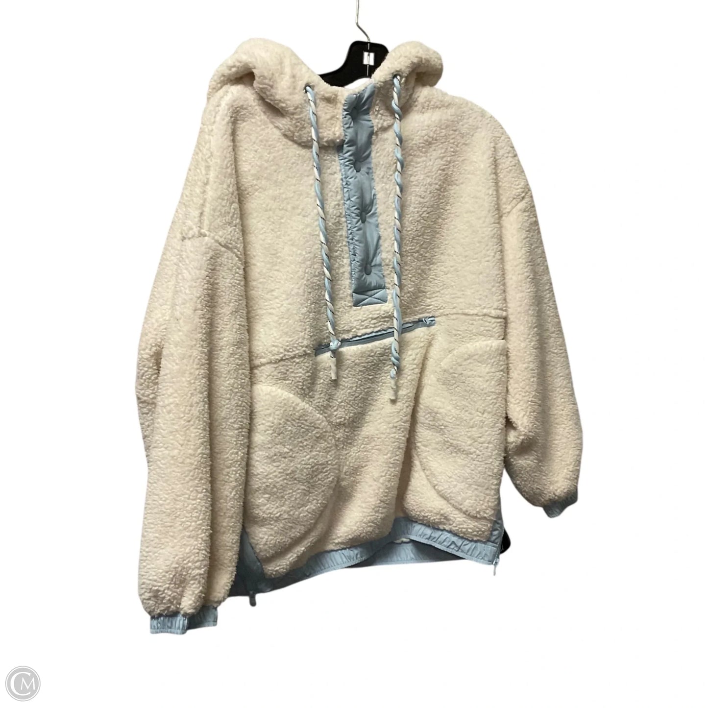 Jacket Faux Fur & Sherpa By Altard State In White & Blue, Size: Xl