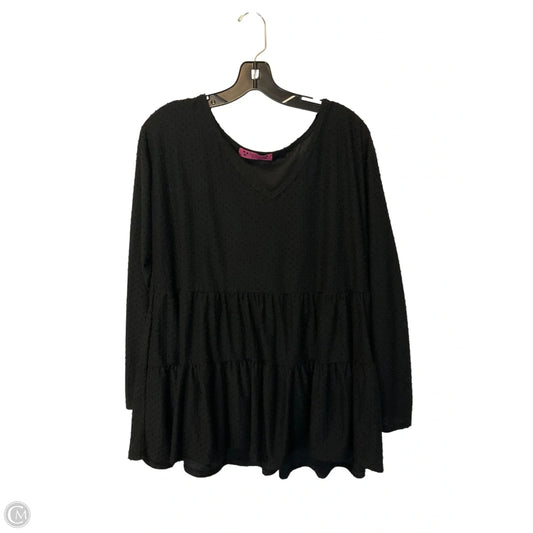 Top Long Sleeve By Almost Pink In Black, Size: 1x