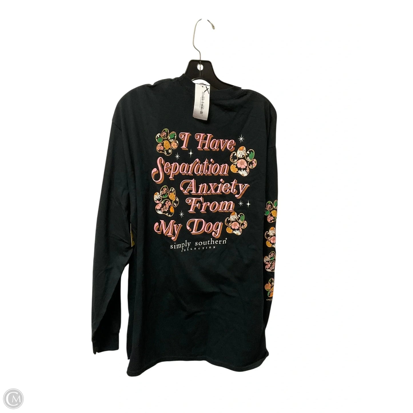 Top Long Sleeve By Simply Southern In Black, Size: Xl