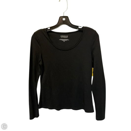 Top Long Sleeve By Adrienne Vittadini In Black, Size: S
