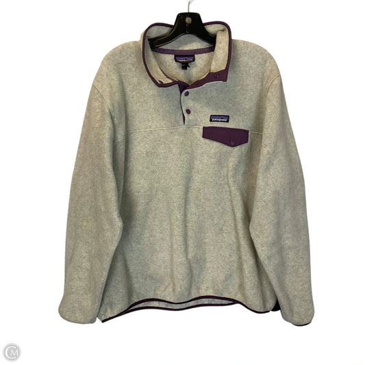 Jacket Fleece By Patagonia In Grey & Purple, Size: Xl