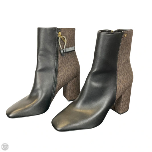 Boots Ankle Heels By Michael By Michael Kors In Black & Brown, Size: 9