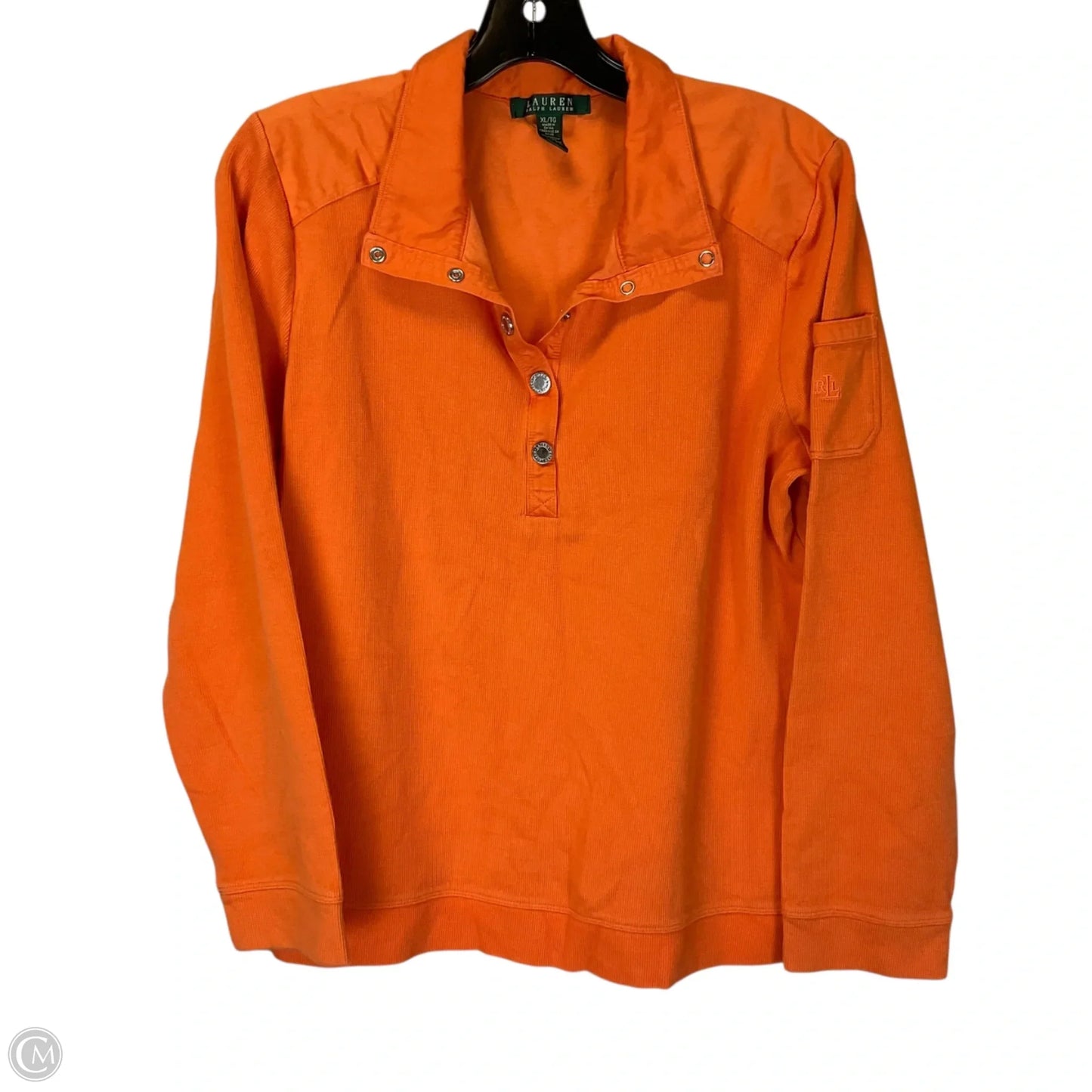 Top Long Sleeve By Lauren By Ralph Lauren In Orange, Size: Xl