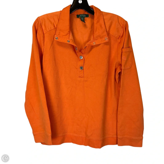 Top Long Sleeve By Lauren By Ralph Lauren In Orange, Size: Xl