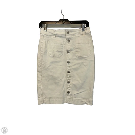 Skirt Midi By One 5 One In Cream Denim, Size: S