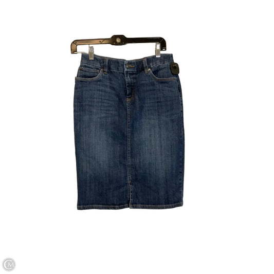 Skirt Midi By Chicos In Blue Denim, Size: 0