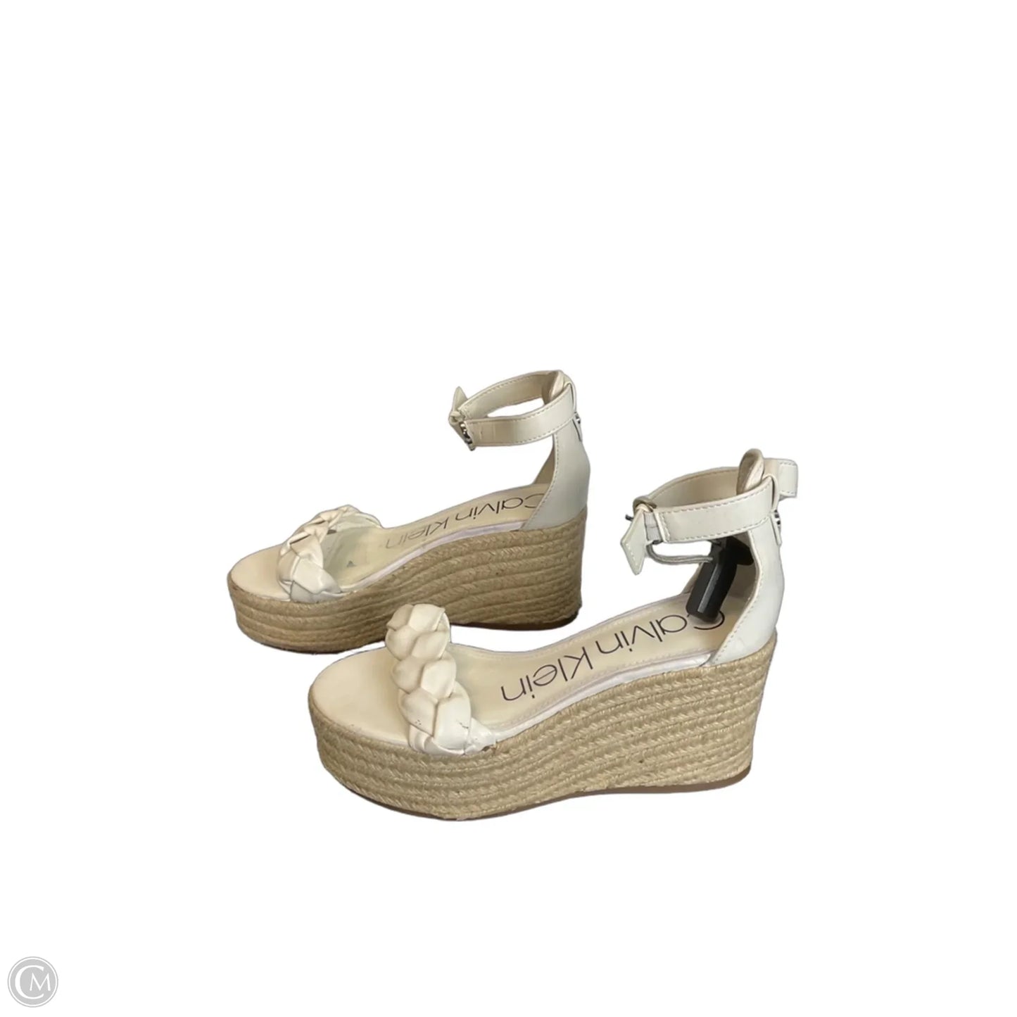 Sandals Heels Wedge By Calvin Klein In White, Size: 7