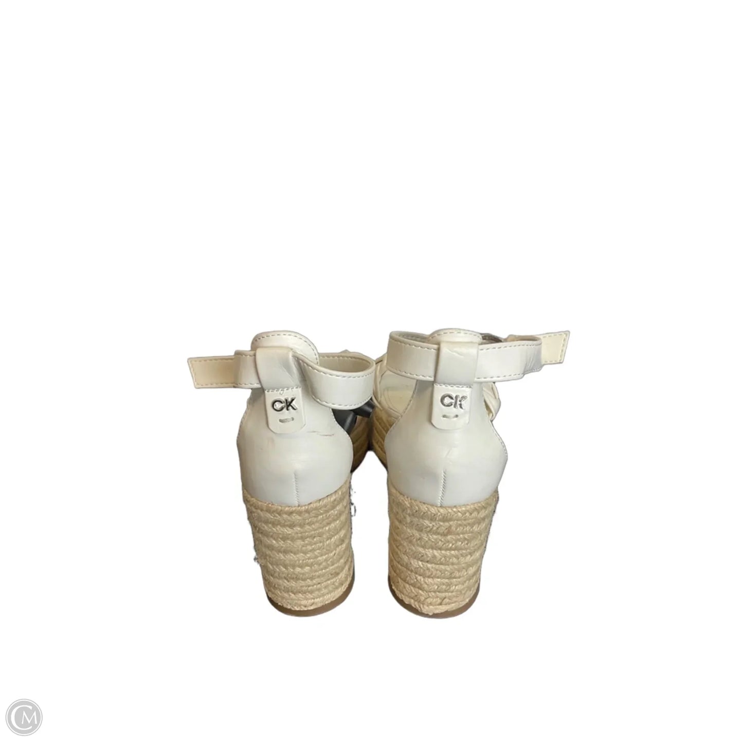 Sandals Heels Wedge By Calvin Klein In White, Size: 7
