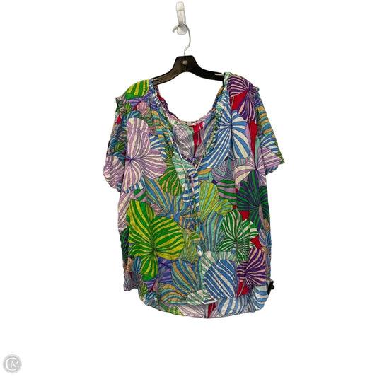 Top Short Sleeve By Oddi In Multi-colored, Size: 3x