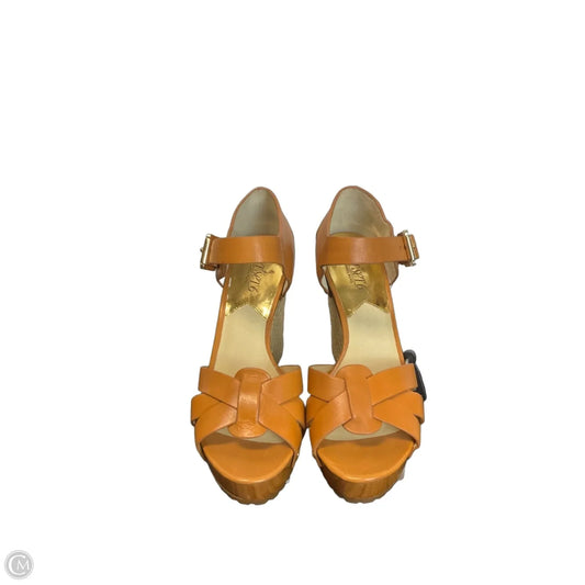 Sandals Heels Wedge By Michael By Michael Kors In Tan, Size: 7.5