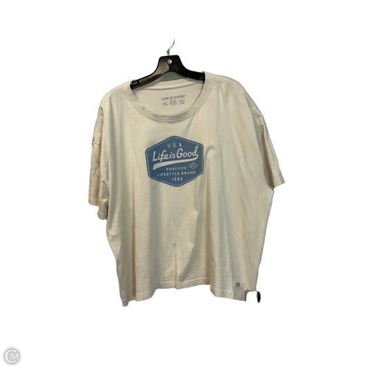 Top Short Sleeve Basic By Life Is Good In Cream, Size: Xxl
