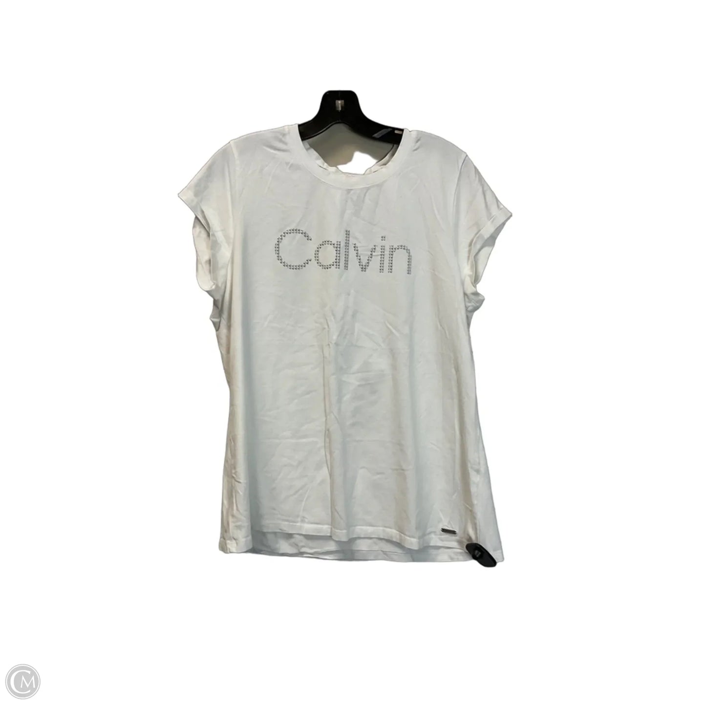 Top Short Sleeve By Calvin Klein In White, Size: Xl