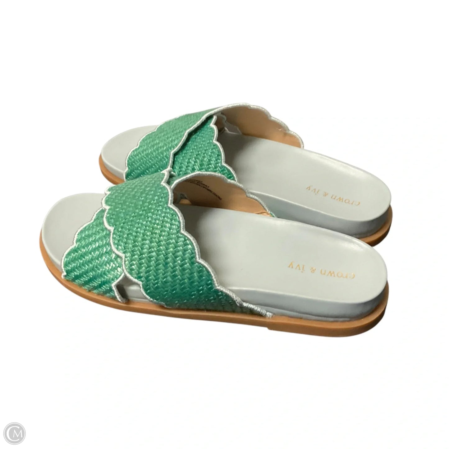 Sandals Flats By Crown And Ivy In Blue & Green, Size: 8.5