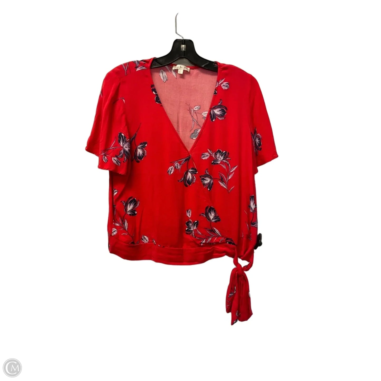Top Short Sleeve By Nine Britton In Red, Size: L