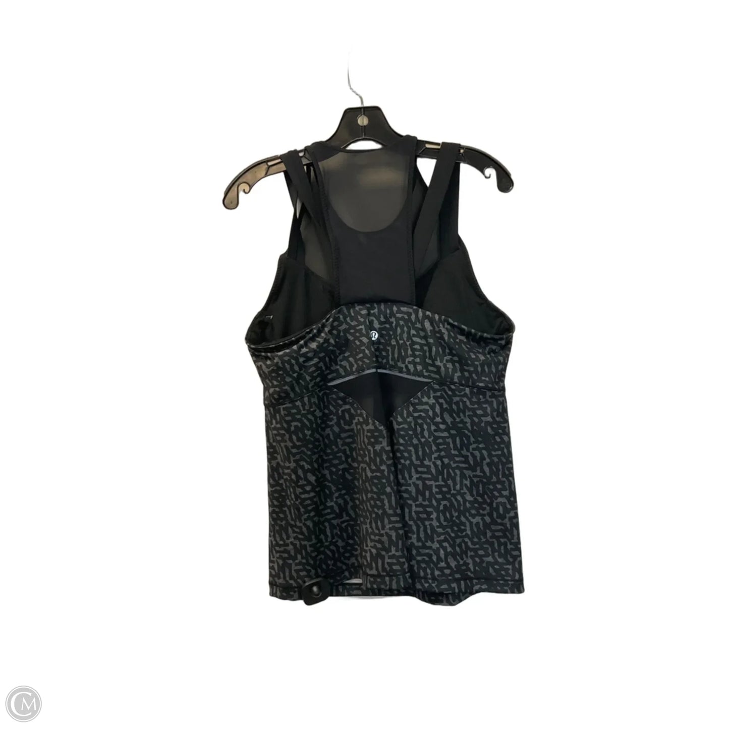 Athletic Tank Top By Lululemon In Black & Grey, Size: 12