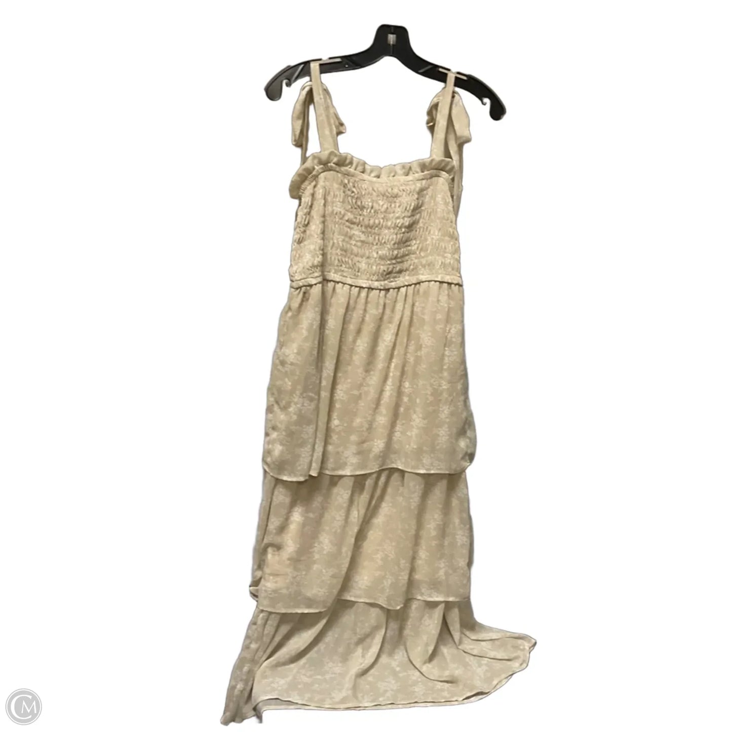 Dress Casual Midi By Almost Pink In Cream, Size: M