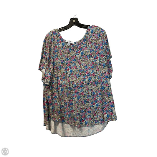 Top Short Sleeve By Magaschoni In Multi-colored, Size: 3x