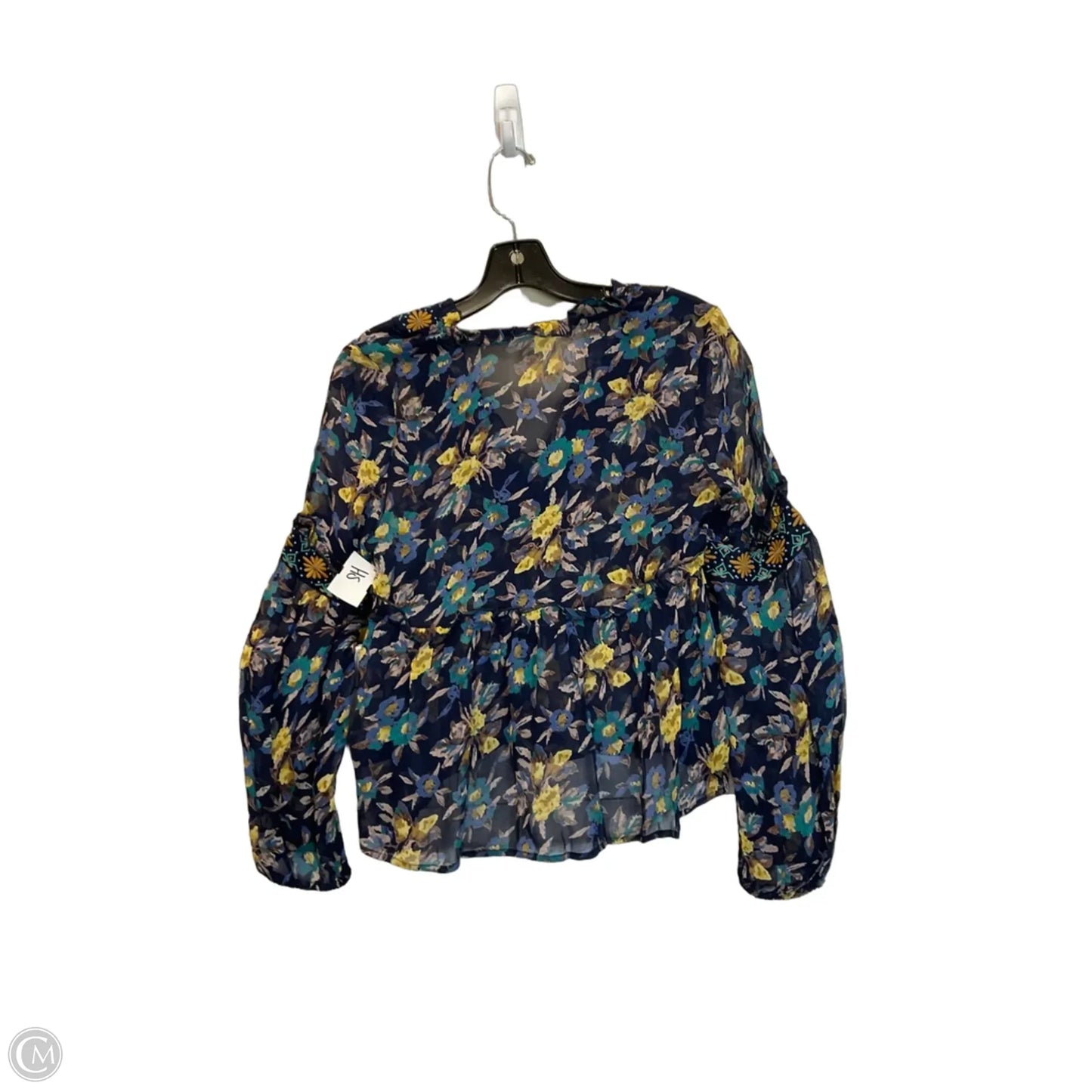 Top Long Sleeve By Meadow Rue In Blue, Size: Xxs