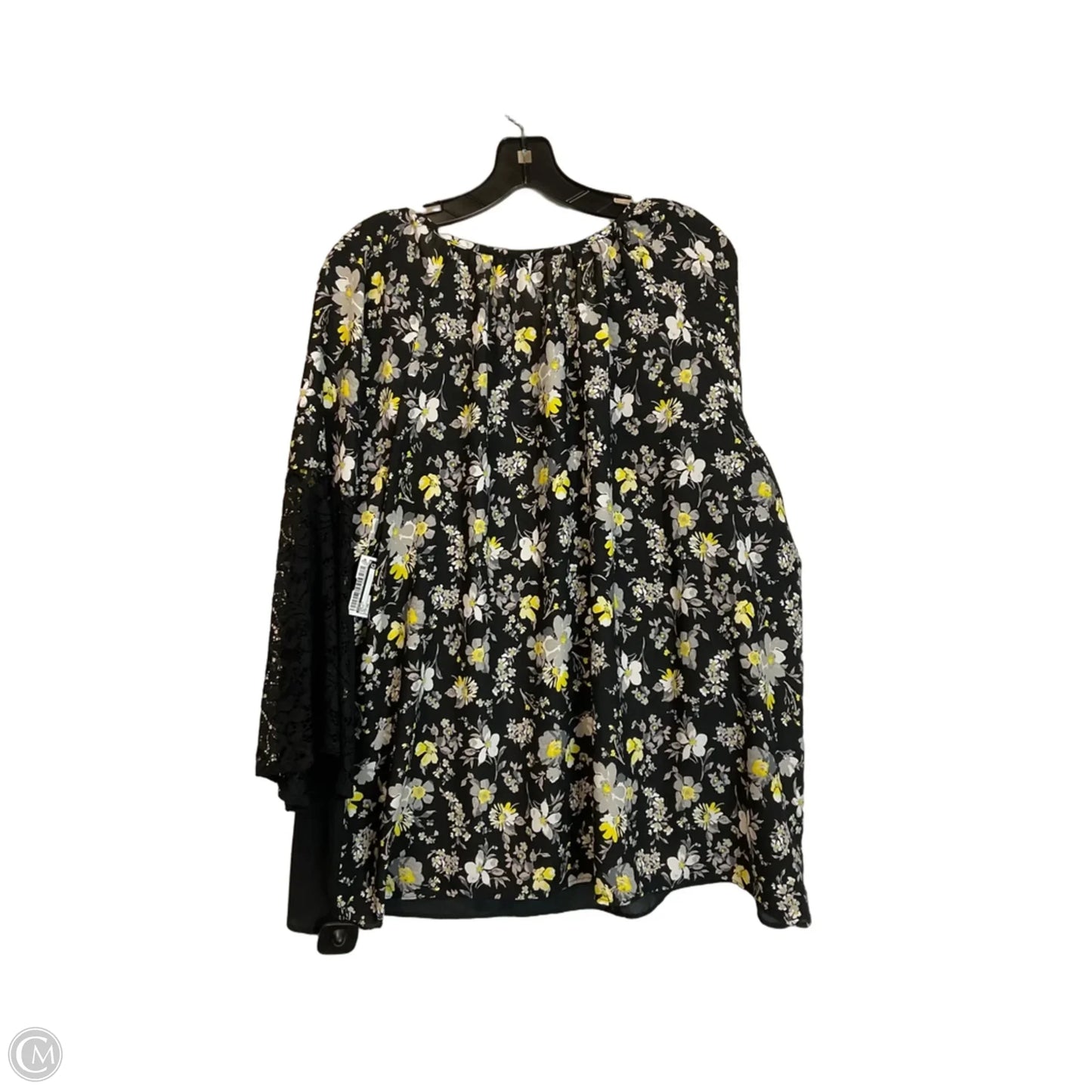 Top Long Sleeve By Cato In Black, Size: 1x
